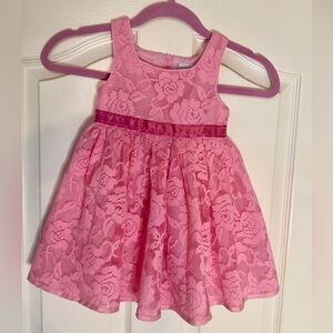 Charming Pink Floral Lace Dress for Kids